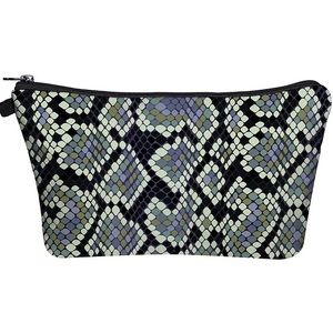 Black & Purple Snakeskin Cosmetic Toiletry Bag